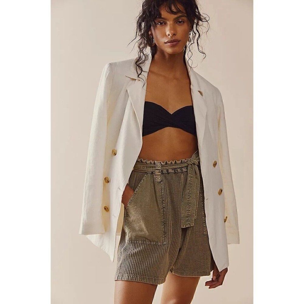 NWT FREE PEOPLE OLIVIA BLAZER IN IVORY